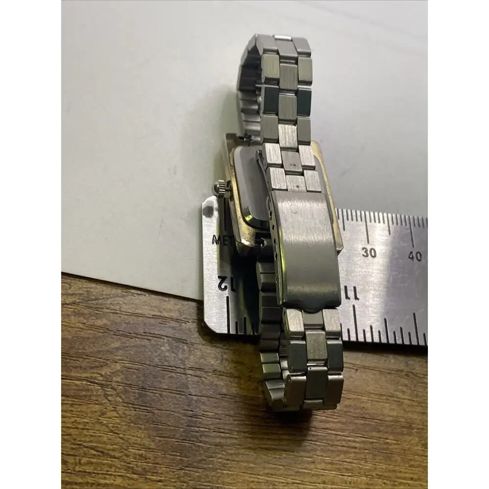 Xanadu Vintage Gold Tank Watch Abalone Dial Works New Battery